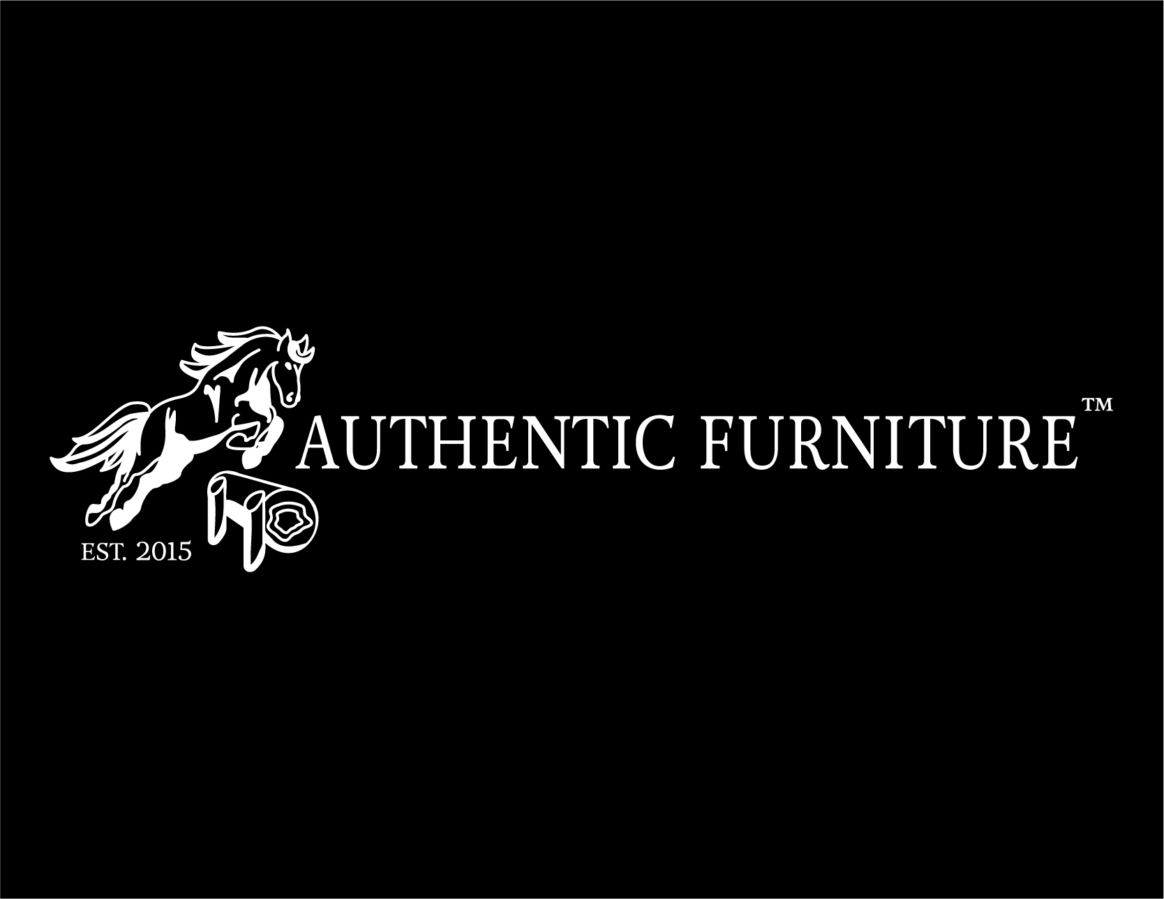Authentic Furniture Restoration horizontal logo on a dark background